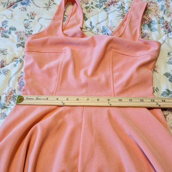 Lulu's Home Before Daylight Barbie Pink/Apricot Mini Skater Dress - Picture 13 of 15